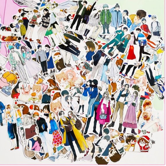 Anime Lovely Couple Stickers - Picture 2 of 7